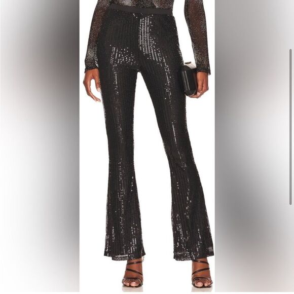 NEW Superdown Tara Sequin Pant Black Small - Picture 1 of 10